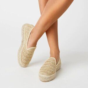 NWT La Canadienne Clay Rattan Platform Loafer - Size 8.5